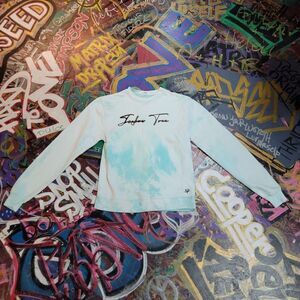 Custom Joshua Tree blue & white reverse tie-dye crewneck size XS - in-house